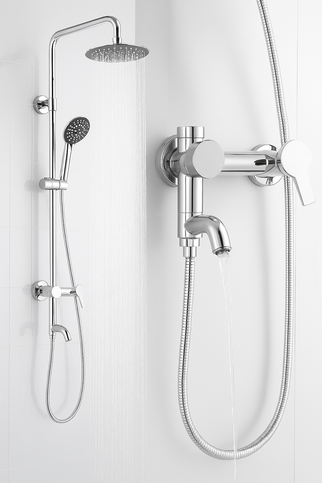 Barra de ducha cromada