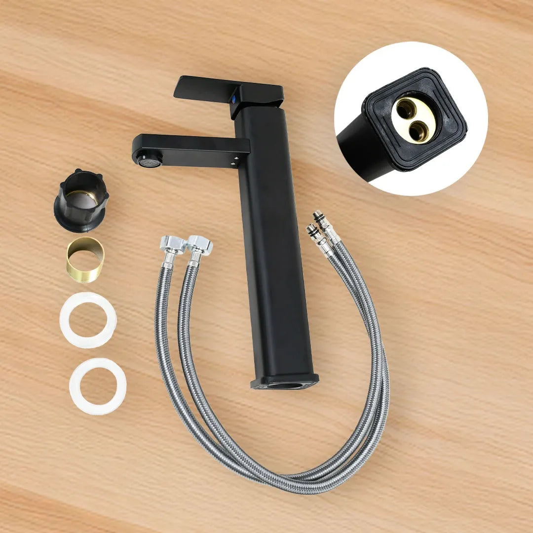 Canilla Griferia Alta De Lavatorio Negra 30 Cms