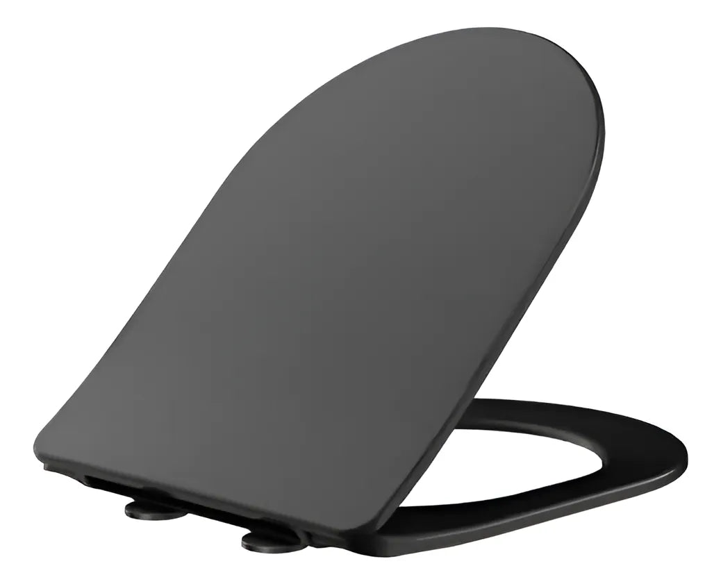 Tapa De Inodoro Color Negro Cierre Lento Modelo Roca