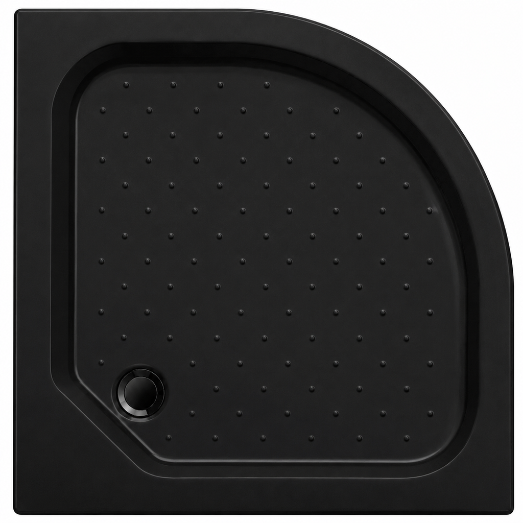 Cabina De Ducha Curva Negra 90x90 cm