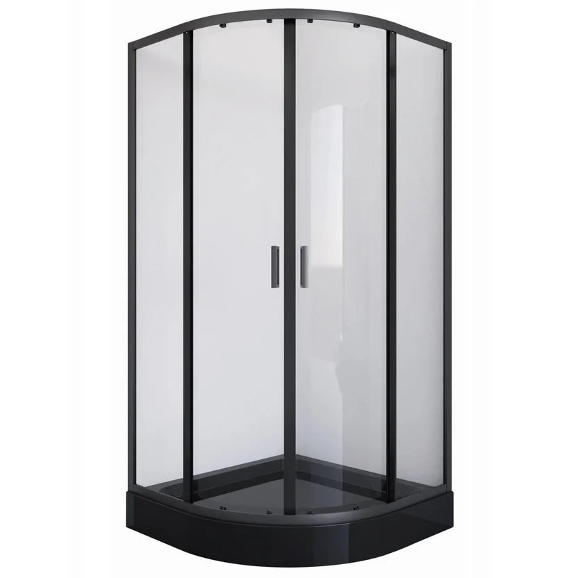 Cabina De Ducha Curva Negra 90x90 cm